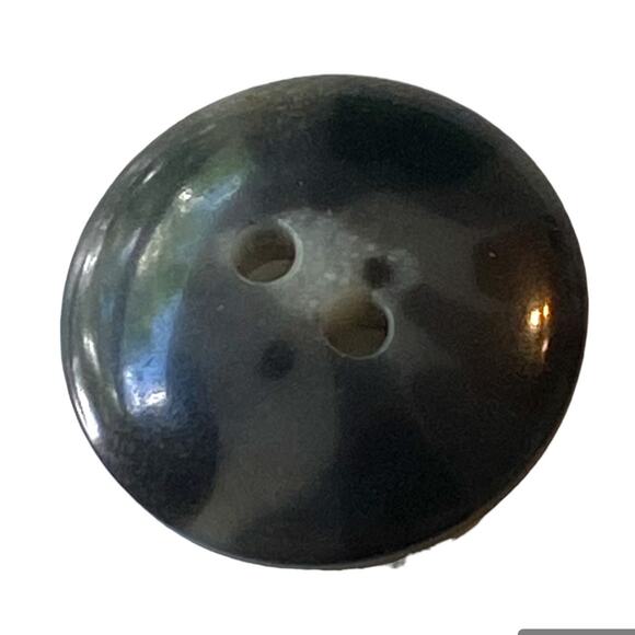 Two Hole Buttons Black Marbled Round Plastic Domed Lot of 5 Vintage Dress Shirt - Picture 1 of 8